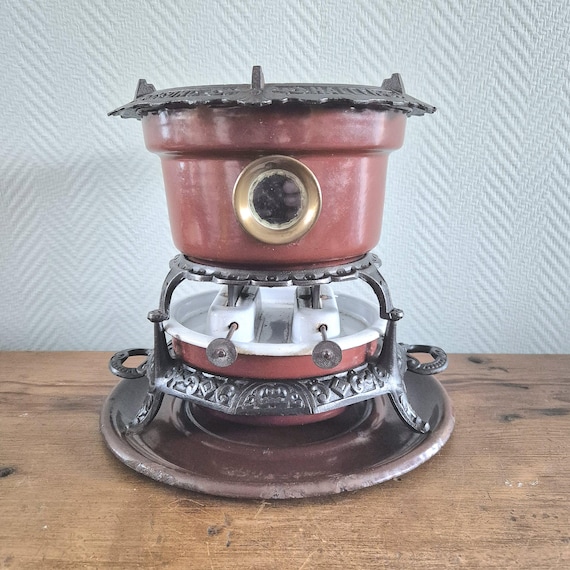 ANCIEN PETIT RECHAUD A Petrole En Acier Peint En Noir EUR 23,00