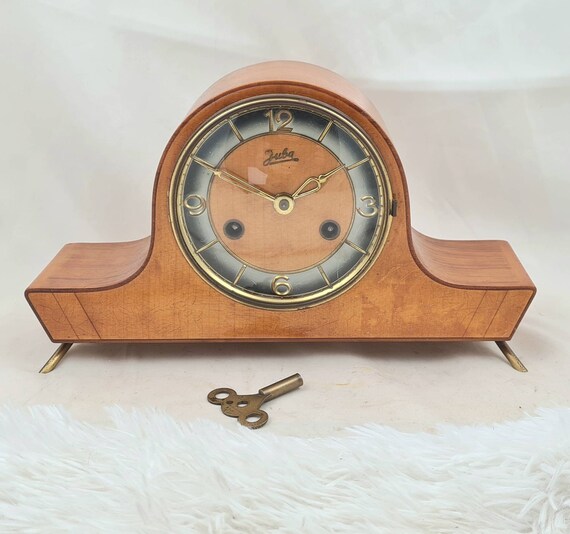Vintage JUBA Mantel Shelf Clock German Pendule Klok Etsy
