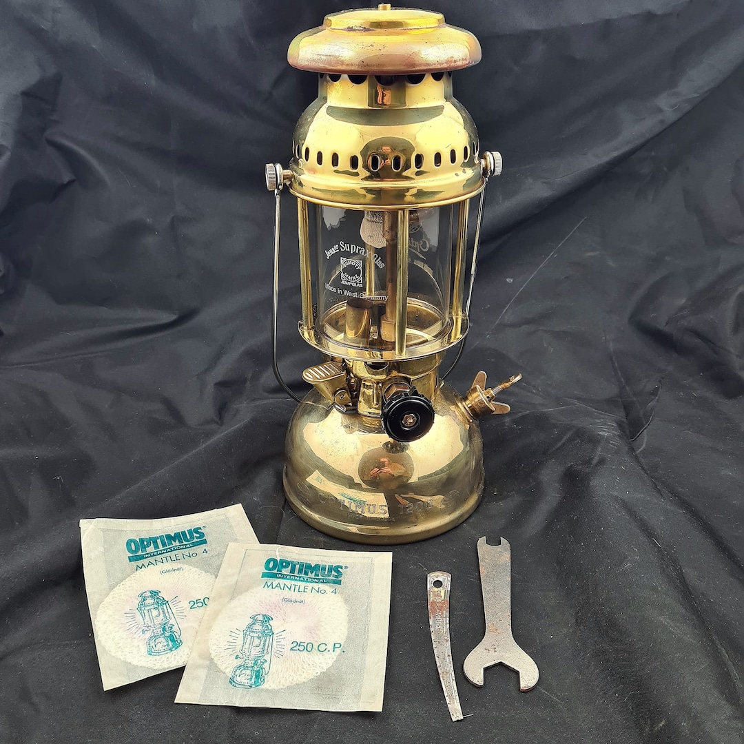 Vintage Optimus 1200 Brass 250CP Kerosene Lantern Paraffin Camping