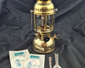 Optimus 1200 Brass Kerosene Lantern Paraffin Camping Lamp Camplight Petroleum Gas Pressure Lamp