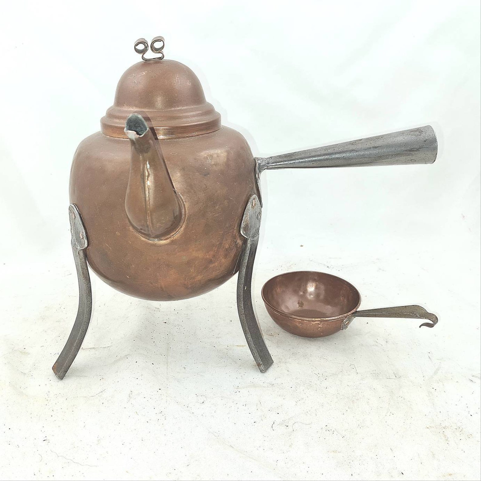 Vintage COFFEE POT Water Kettle Tea Can Copper With Little Scoop or Pan