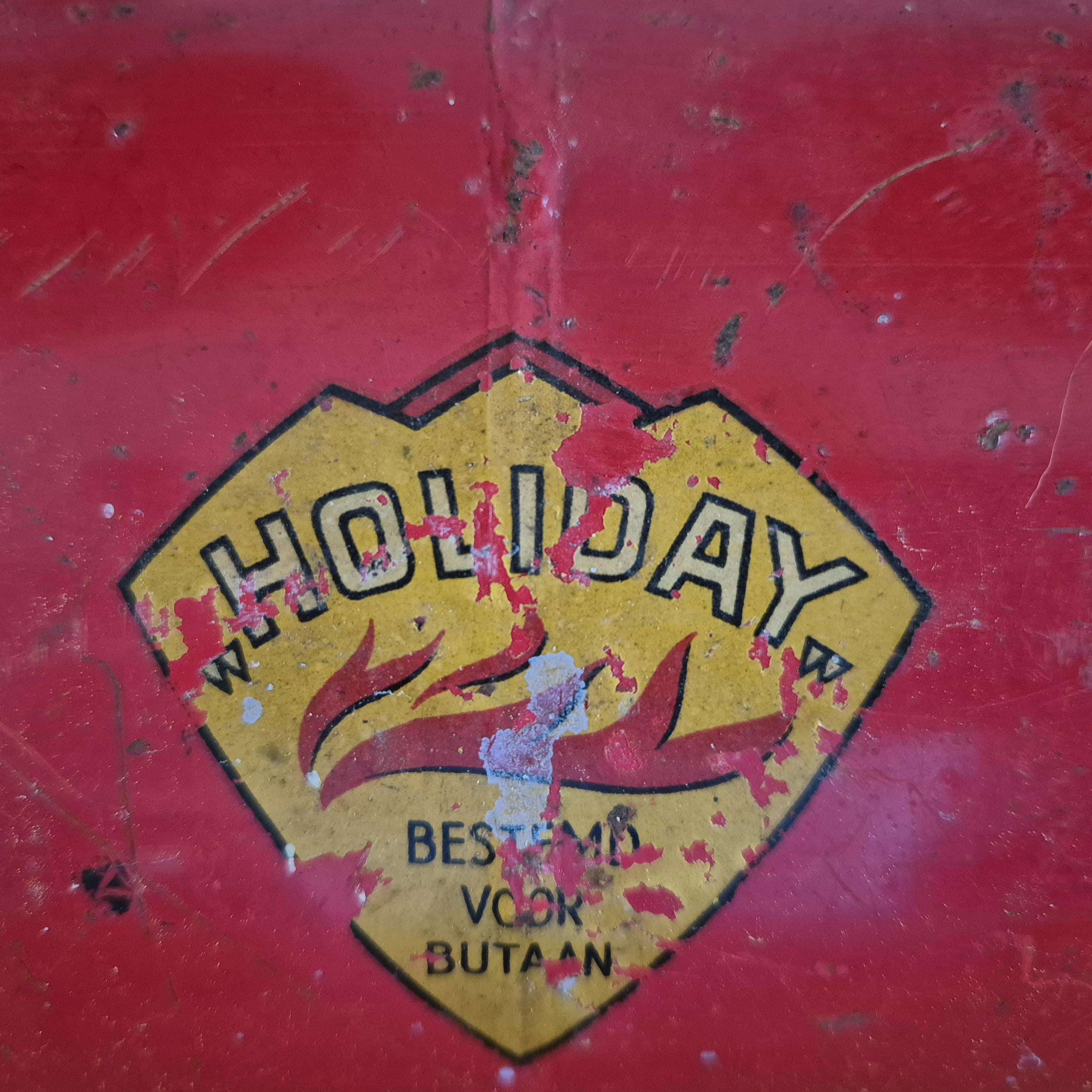 Réchaud à Gaz Vintage Holiday 2 Brûleurs - Camping - Pays-Bas C1960 - Vert/rouge émail