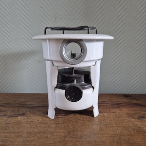Vintage Enamelware Dutch Kerosene Stove Cooker Burner Enamel Heater White Campstove Kerosene Stove Cooker