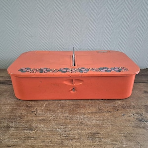 Vintage BRABANTIA shoe polish box metal storage accessories tools Bin RETRO