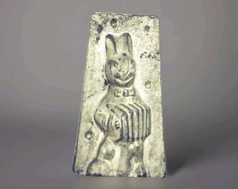 Antique Vormenfabriek Tilburg Chocolate Cake mold Bunny Rabbit Happy Easter Tin Metal Chocolate Dose Shape chocolate mold Baking tin mold