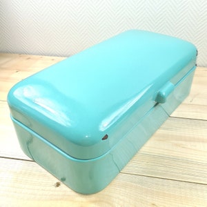 Enamel BREAD BOX DUTCH Enamelware BreadBox Large Boite a pain enamel Bread Bin Metal