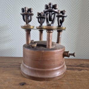 Antique ULTIMUS kerosene Stove with 4 burners Brass France Heater Campstove petroleum burner petroleum