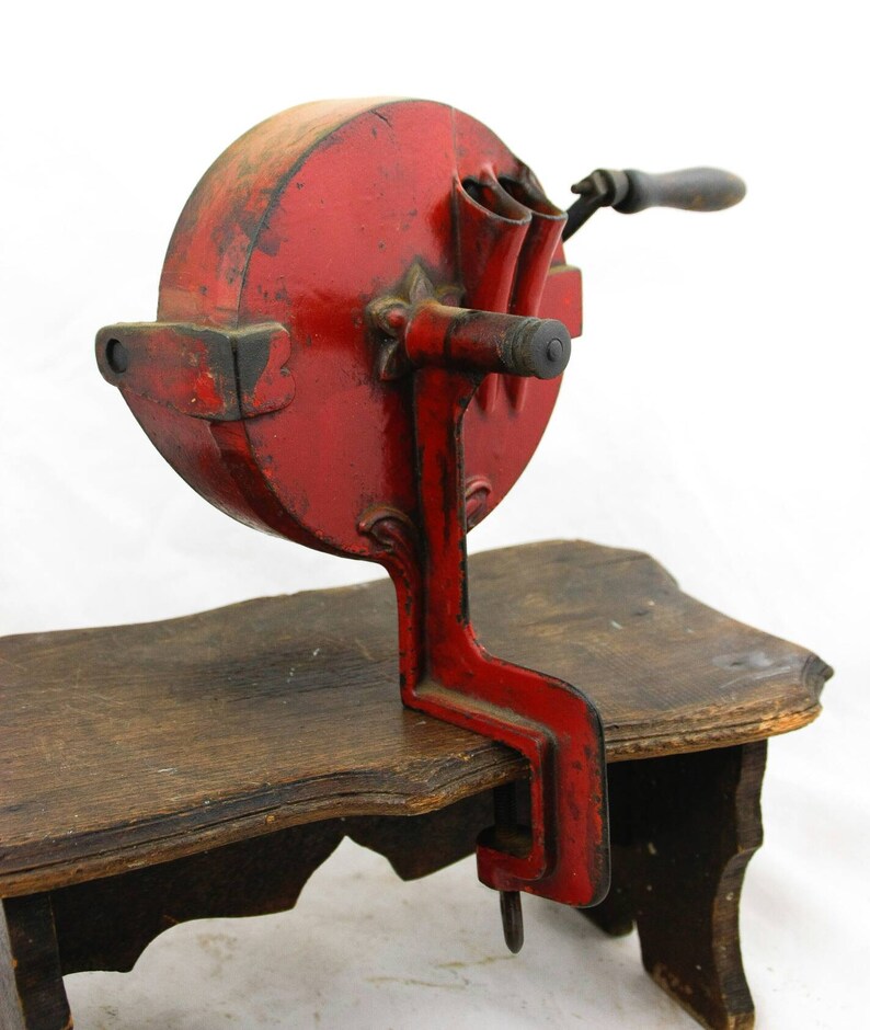 Antique Double Bean Slicer c1910 CastIron Cutter with wheel Etsy