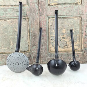 Enamel Spoon Rack Enamel Spoon Utensils Rack With Spoons Enamelware Wall Holder Black ...