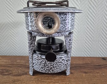 Fogão a querosene holandês esmaltado, queimador de fogão, aquecedor esmaltado cinza, fogão de acampamento a querosene.
