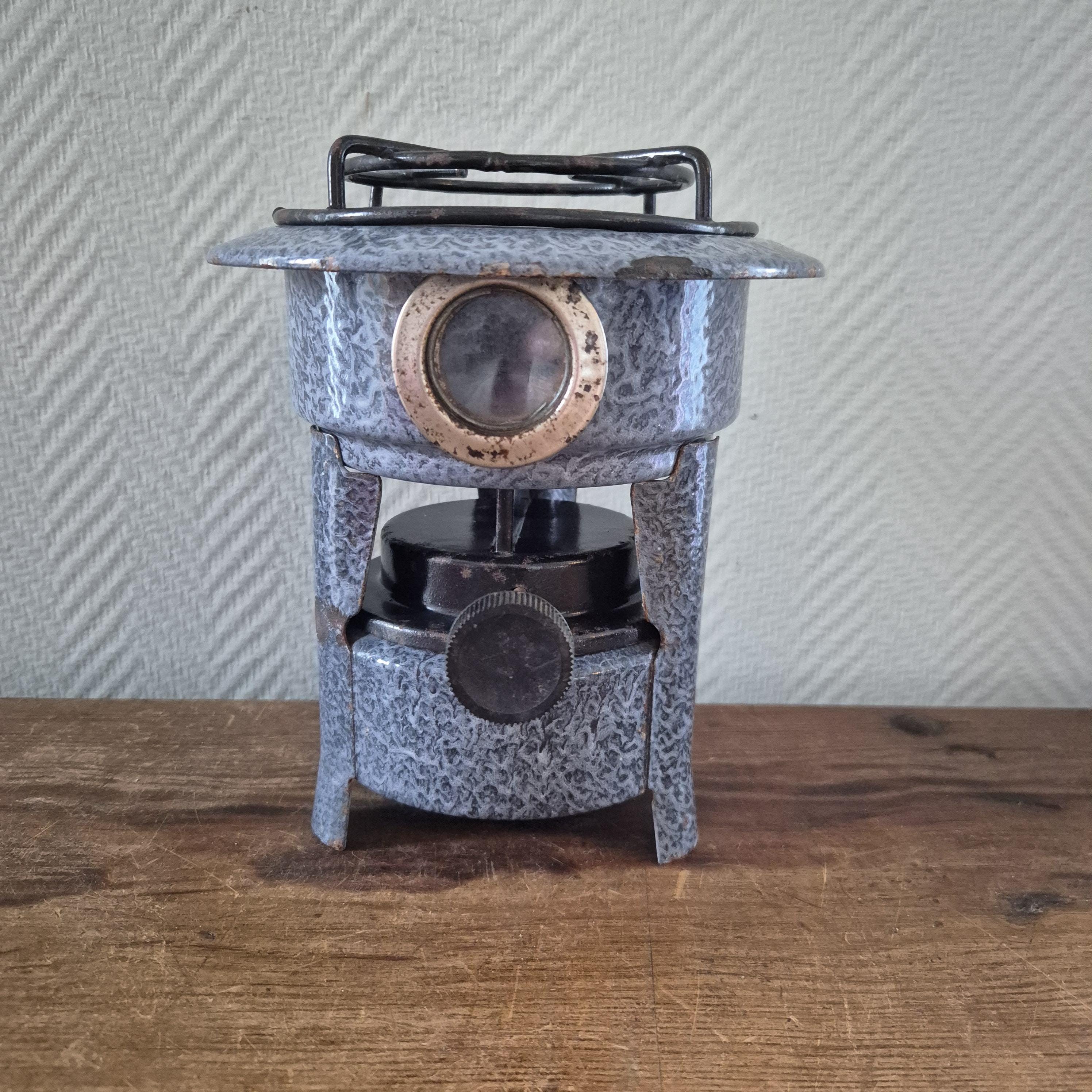 Réchaud à pétrole émaillé hollandais, brûleur, chauffage émaillé gris, réchaud à pétrole de camping