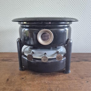 Vtg. EDY Enamelware Stove Kerosene 3-wick Enamel camping cooker Paraffin Black Kerosene stove Kerosene cooker oven
