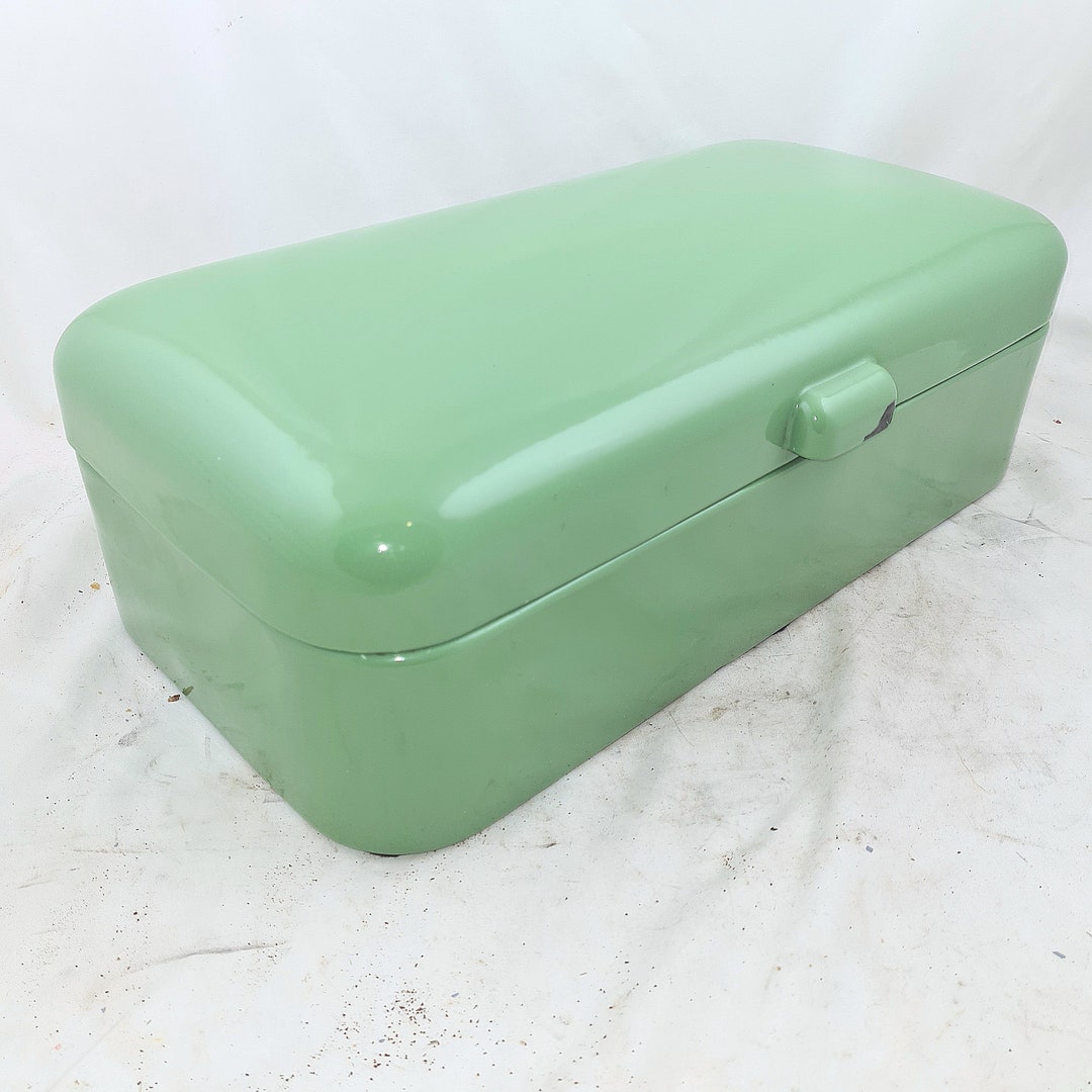 Enamel BREAD BOX DUTCH Enamelware Breadbox Large Green Boite a Etsy