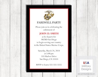 Marine Corps Commissioning Ceremony Invitation Printable | Etsy