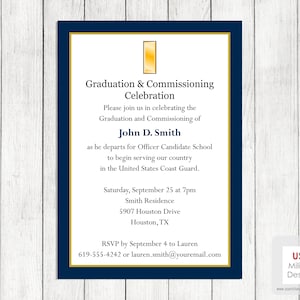 Coast Guard Graduation and Commissioning Ceremony Party, Printable Coast Guard Commissioning Ceremony Party, Coast Guard Graduation