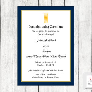 Coast Guard Commissioning Ceremony Announcement, Printable Coast Guard Commissioning Ceremony Announcement, Coast Guard Announcement