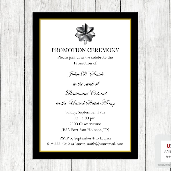 Army Promotion Ceremony Invitation, Printable Army Promotion Invitation, Military Ceremony Invitation, Military Promotion Invitation