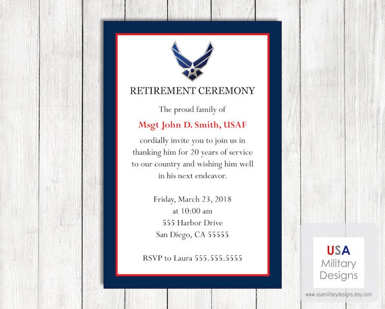 Air Force Retirement Invitations 1