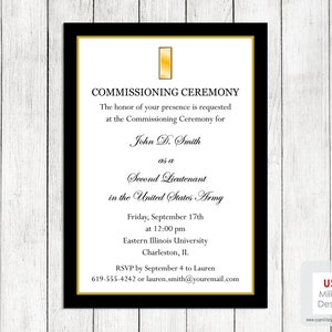 Army Commissioning Ceremony Invitation, Printable US Army Commissioning Ceremony Invitation, Military Ceremony Invitation