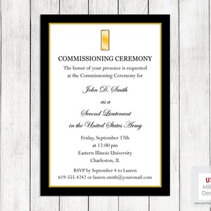 Army Commissioning Ceremony Invitation, Printable US Army Commissioning Ceremony Invitation, Military Ceremony Invitation