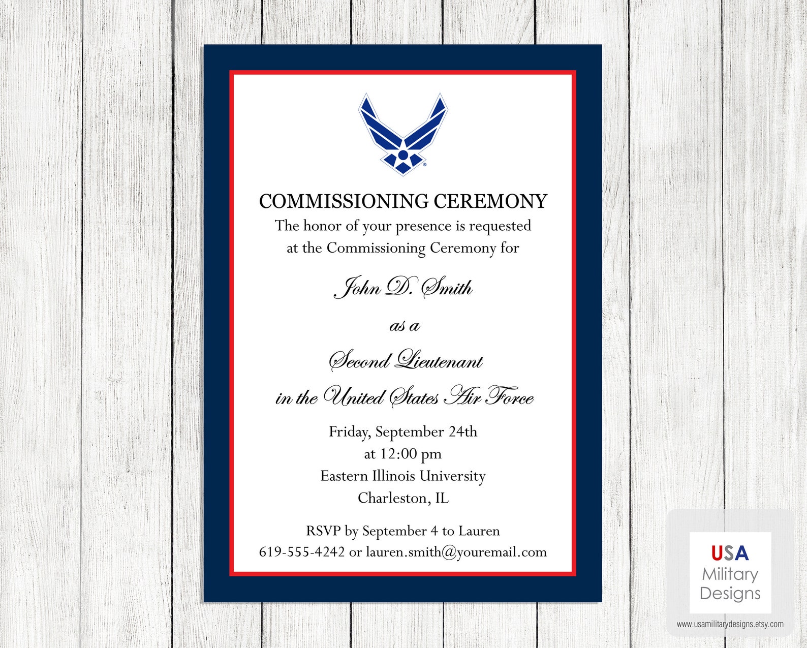 Air Force Commissioning Ceremony Invitation Printable Air Etsy