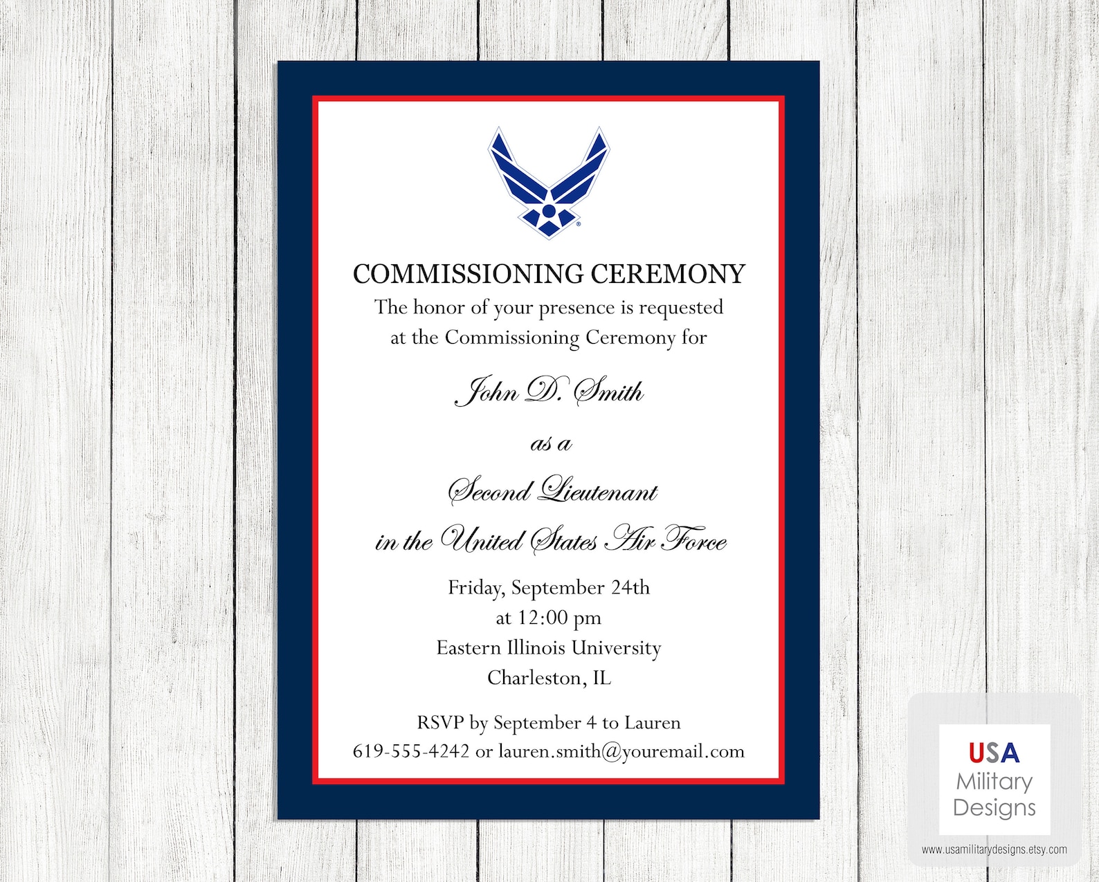 Air Force Commissioning Ceremony Invitation Printable Air Etsy