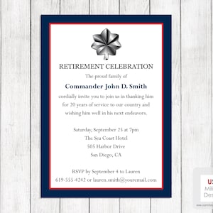Navy Retirement Celebration Invitation, Printable US Navy Retirement Party Invitation, Navy Retirement Party Invite