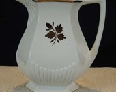 Wm.Adams Sons Ironstone Pitcher. Tea Leaf Copper Pattern Milk Pitcher. English Micratex Ironstone.