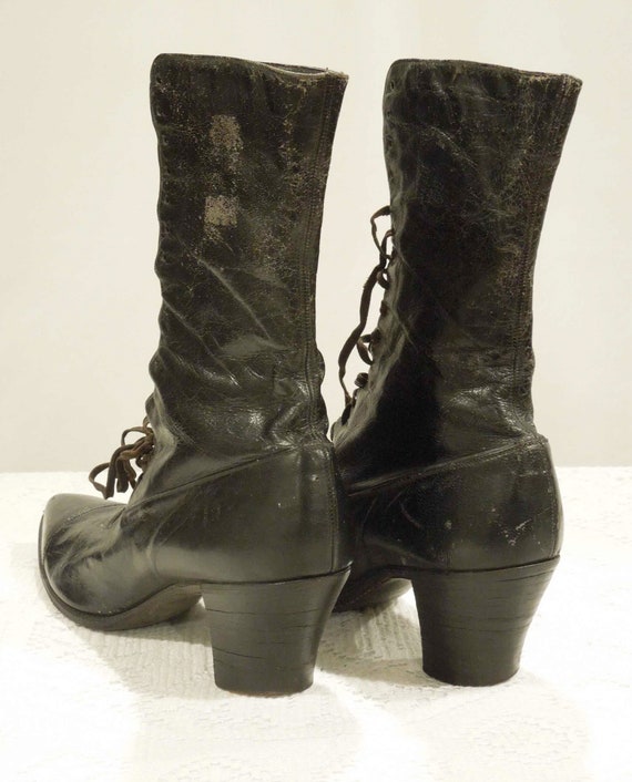 Antique Womens Leather Boots. Walk Over Brand Cus… - image 3