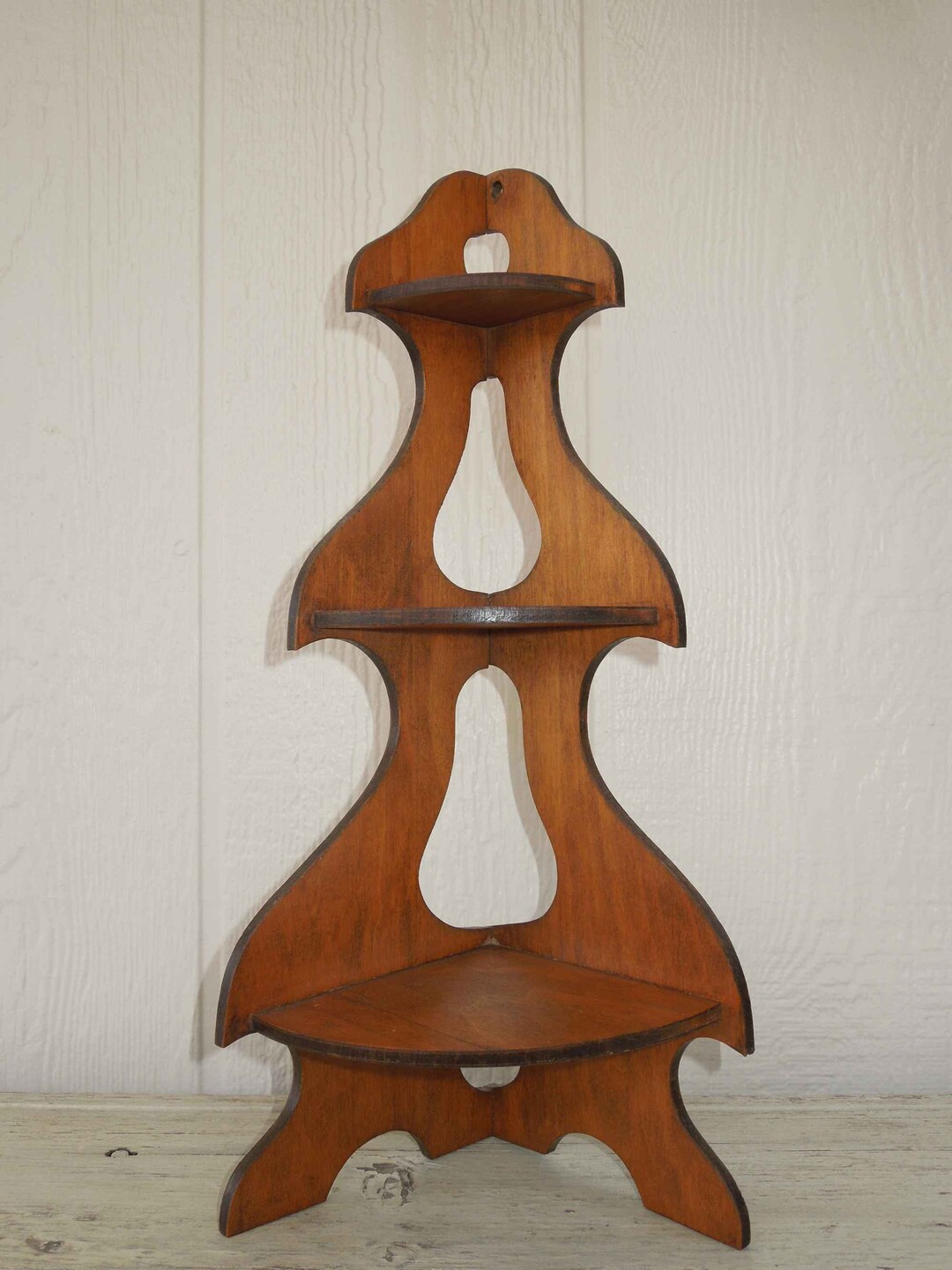 Wood Corner Shelf. 3 Tier. Stand in Corner or Hang Knick Knack Etsy