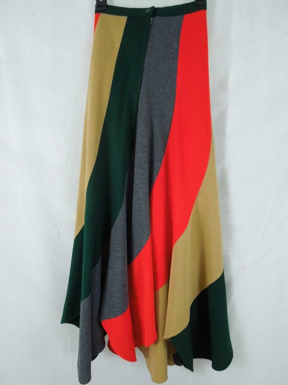 Vintage Paneled Skirt. Long Wool Swirl Skirt. Pee… - image 4