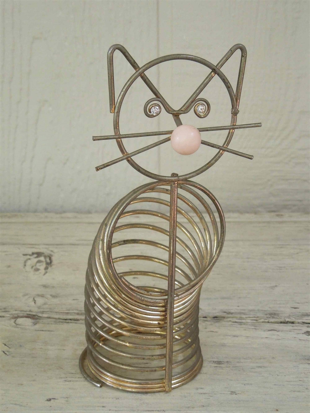 Vintage Wire Cat Letter Holder. Gold Tone Metal. MCM Desk Etsy