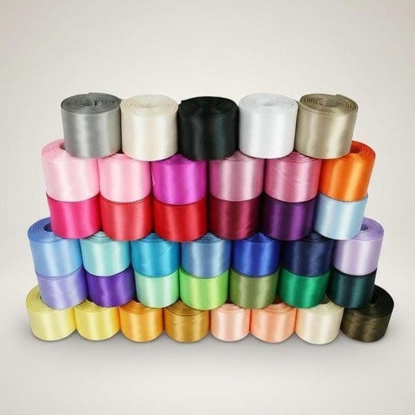Pack of 41 Colors Rolled up 1-1/2" SINGLE FACE SATIN Ribbon 100% Polyester Bulk Buy! Choose Yards Per Roll