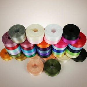 Rolled up 5/8" SINGLE FACE SATIN Ribbon 100% Polyester Choose Color & Yards