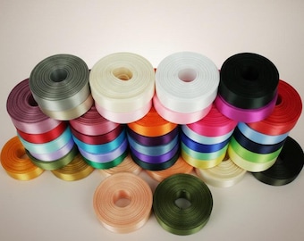 Rolled up 5/8" SINGLE FACE SATIN Ribbon 100% Polyester Choose Color & Yards