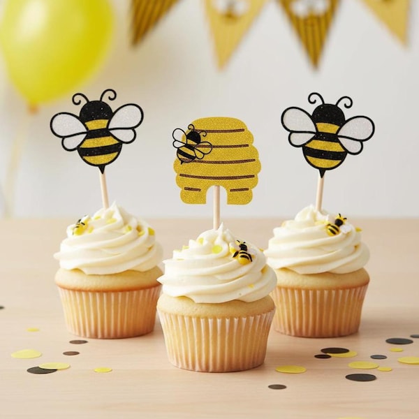 Bee Cupcake Toppers 2.5" Choose Package Amount