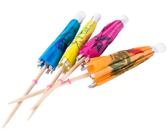 10-160 Umbrella Hawaiian Cocktail Picks Sticks Drinks Party Parasol Decoration