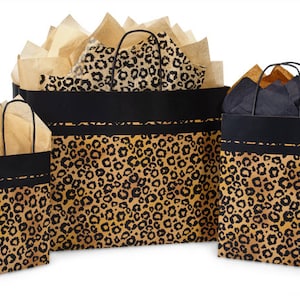 Leopard Safari Print Kraft Shopping Gift Paper Bag Only Choose Size (CLOSEOUT)