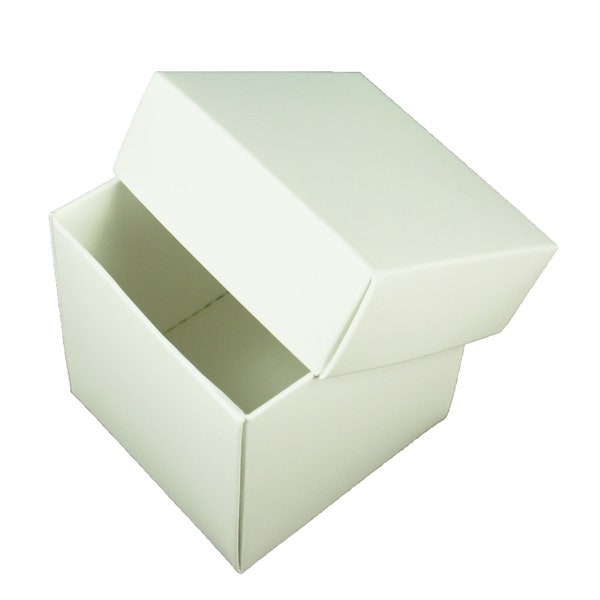 Pack of 10 (WHITE) 2" Mini Paper Gift Box Cube with Removable Lid Wedding / Birthday Favor Boxes