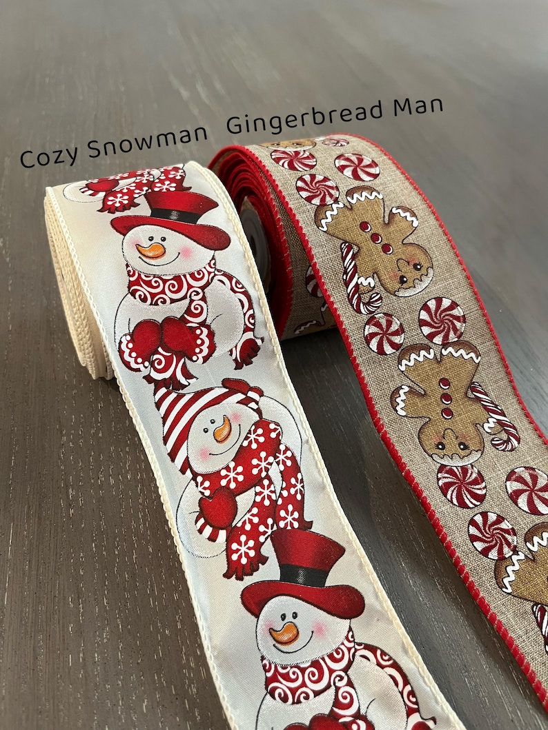 Christmas Ribbon Man Christmas Wired Ribbons 2-1/2