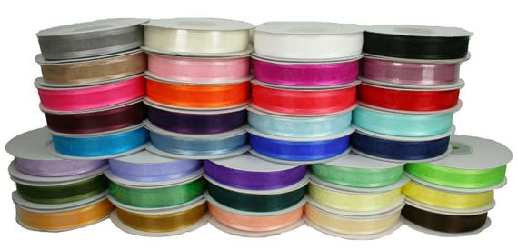 5/8in Nylon Sheer Ribbon, 100 yards, Assorted Colors - Wholesale Flowers  and Supplies