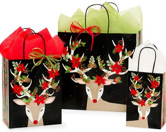 LUOEM Christmas Gift Bag Set Assorted Styles Gift Wrapping Christmas Goody Bags with Ribbon Ties for Wrapping Holiday Gifts 30 Pack LUOEM Christmas Gift Bag Set Assorted Styles Gift Wrapping Christmas Goody Bags with Ribbon Ties for Wrapping Holiday Gifts 30 Pack