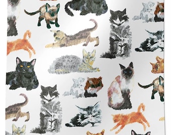 CATS AND KITTENS Design Print Gift Grade Tissue Paper Sheets Choose Size & Package Amount