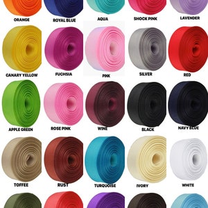 5/8&quot; Solid GROSGRAIN Rolled up Ribbon -- 100% Polyester DIY Hair Bow Supplies Choose Color & Yards Amount