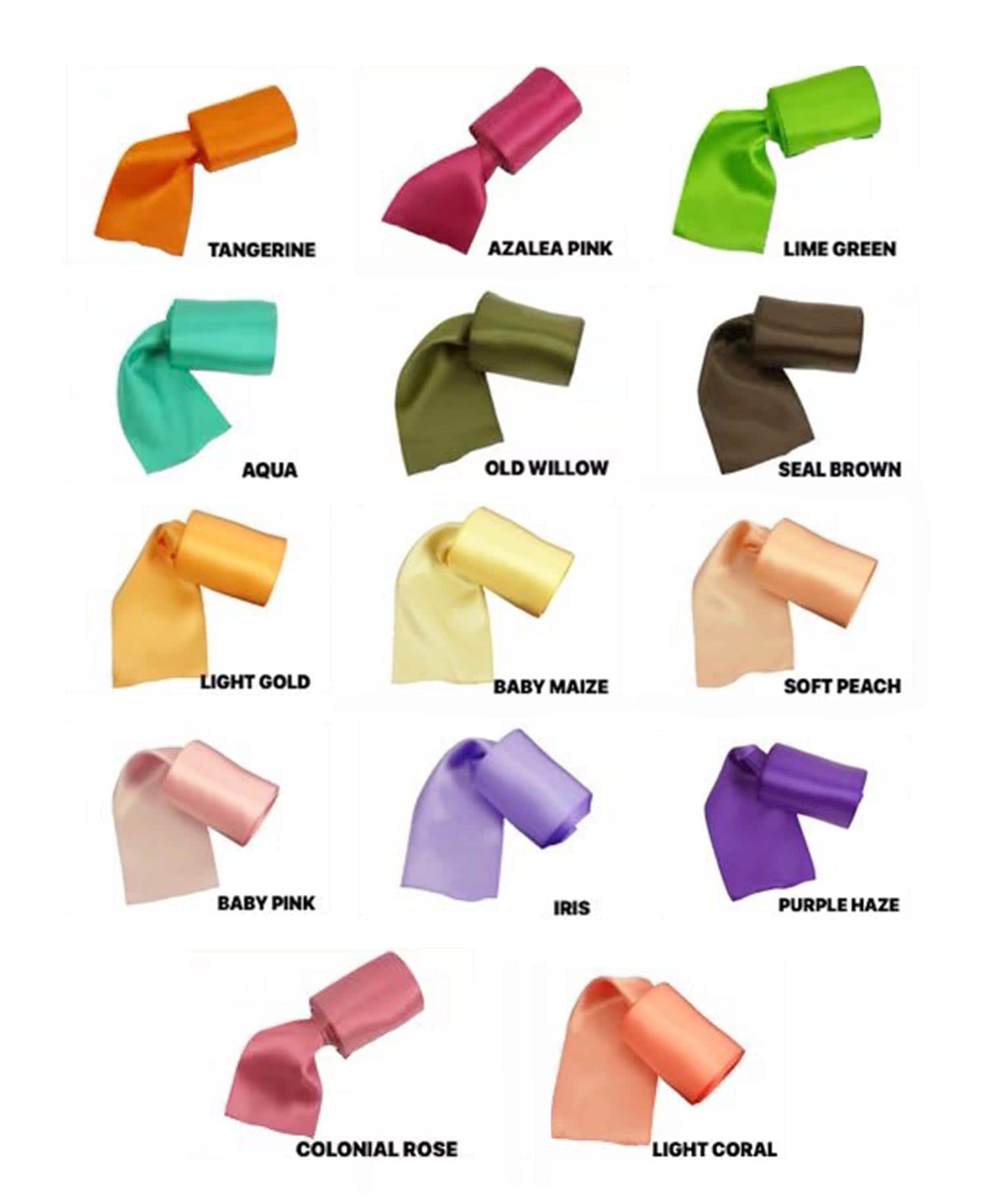 Double Faced Satin 4 Yards Rolled up Satin Ribbon 100% Fine Polyester ...
