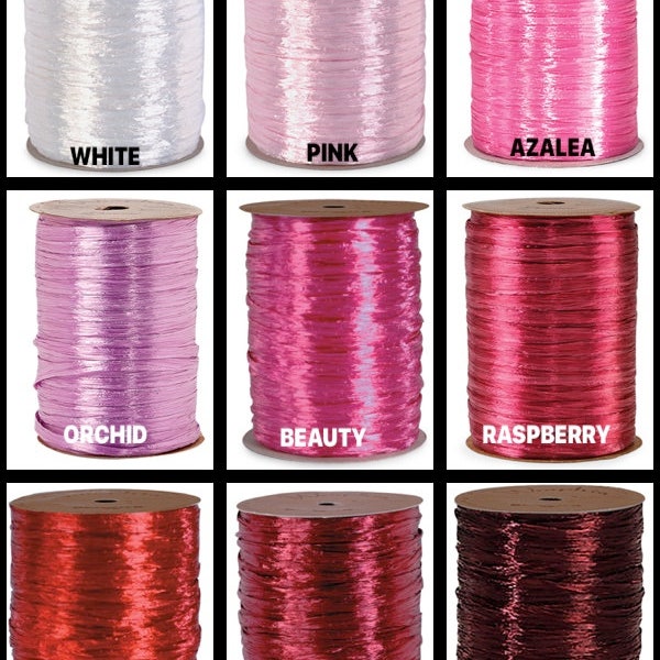 1/4" PEARLIZED Synthetic Raffia Ribbon Expands To 1-1/4" Width Choose Color & 10 Yds or 100 Yds