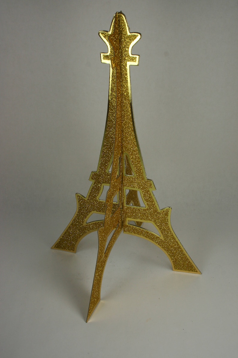 3D Glittered EIFFEL Tower CARDBOARD Cutout 12 Tall x Etsy