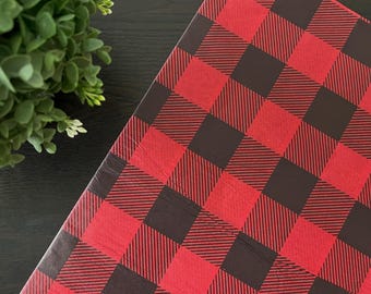 BLACK and RED BUFFALO Plaid Design Gift Grade Tissue Paper Sheets Choose Size & Package Amount