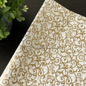 ELEGANT GOLD SCROLL Design Gift Grade Tissue Paper Sheets Choose Size & Package Amount