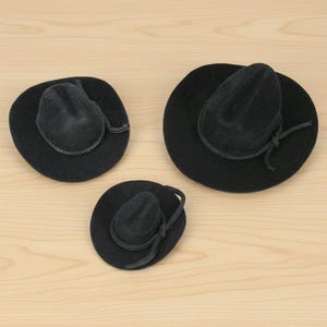 Mini BLACK Felt COWBOY HAT Western Wedding Party Favor Choose Size & Package Amount